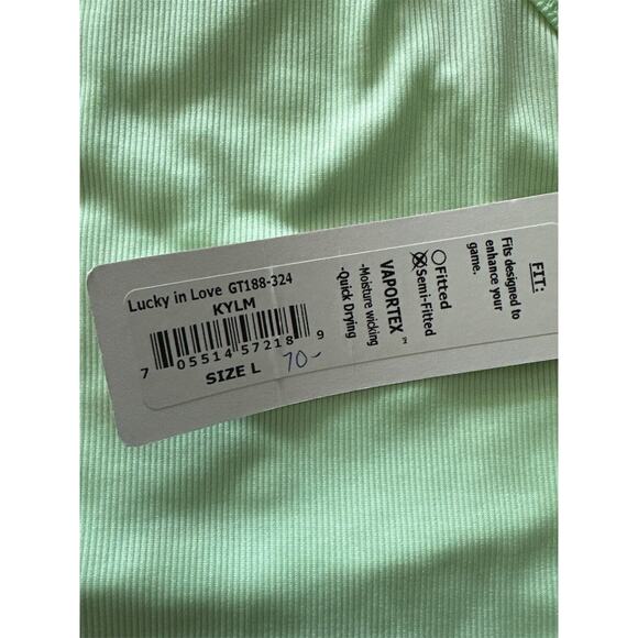 Lucky‎ in Love Women Rib Tie Back Tennis Tank Keylime Size L(12) - Picture 8 of 8